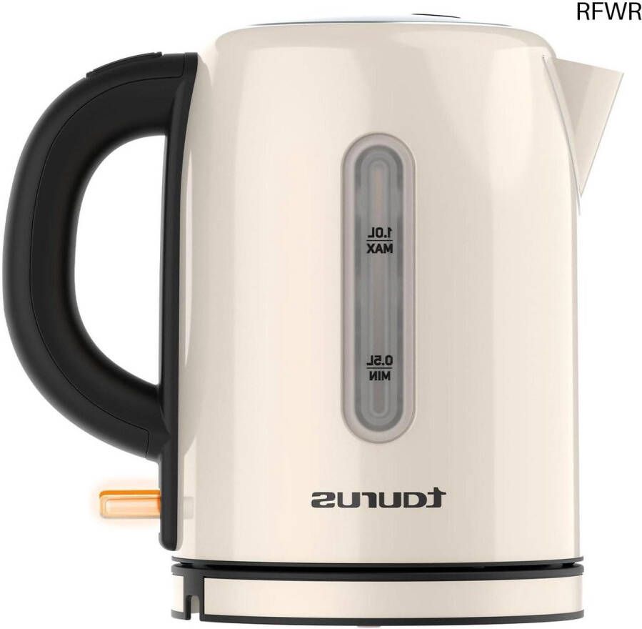 RFWR Vintage Compact Elektrische Waterkoker 2400 W 1 Liter 360° Draaibaar Hoge Veiligheid
