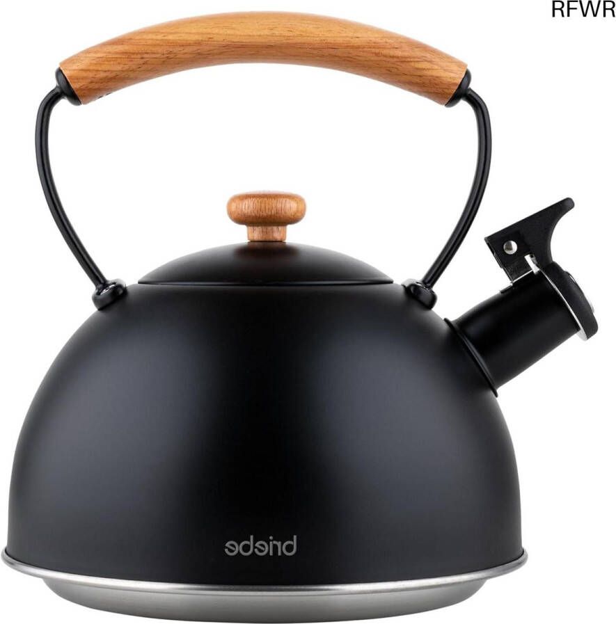 RFWR Vintage Waterkoker 2 3 L Inductie Fluitketel met Houten Handvat Geschikt voor Alle Kookplaten
