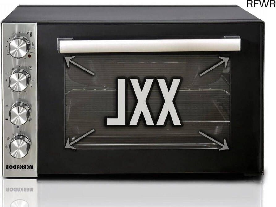 RFWR Vrijstaande Oven 70 Liter 2000 Watt Hetelucht Rotisserie Eenvoudig Te Reinigen