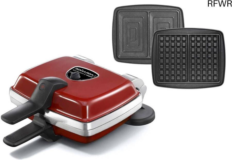 RFWR Wafelijzer met anti-aanbaklaag en verwisselbare platen Rood