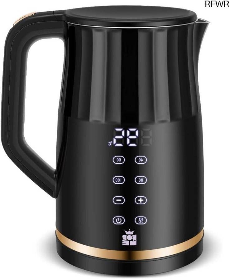 RFWR Waterkoker 1 7 L met Temperatuurkeuze 40-100°C en LED Digitale Weergave