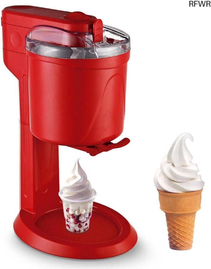 RFWR Zelfkoelende IJsmachine voor Thuis 1000 ml Softijsmaker in Rood