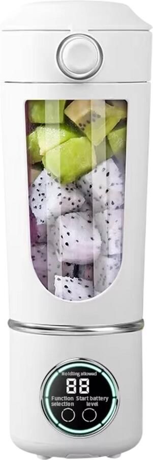 Rimmo Draagbare Blender 700ML – Smoothie Maker en Juicer 2-in-1 met 12 Messen USB Oplaadbare Mini Blender voor Shakes Smoothies en Fruitmix Wit