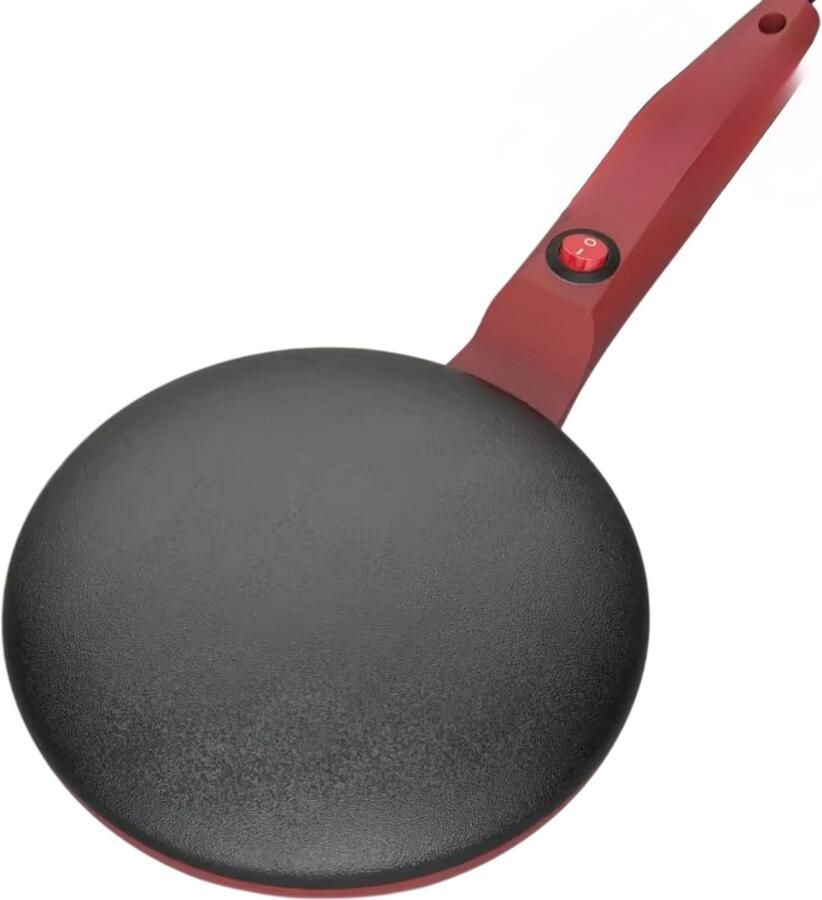 Rimmo Elektrische Pannenkoekenmaker & Crepe Plaat 110V 220V voor Thuisgebruik – Huishoudelijke Anti-aanbak Pannenkoekenplaat met Snelle Verwarming Multifunctionele Grillplaat -Rood