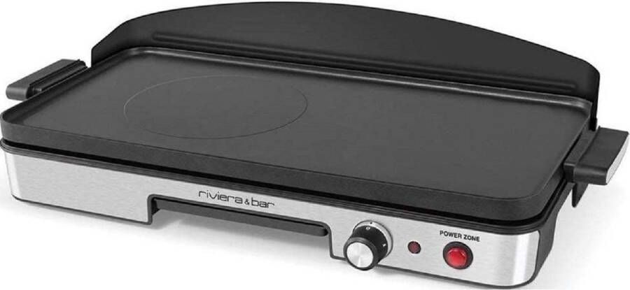 Riviera & Bar QPL345 Contactgril Tafelblad Electrisch 1900W Zwart Roestvrijstaal barbecue