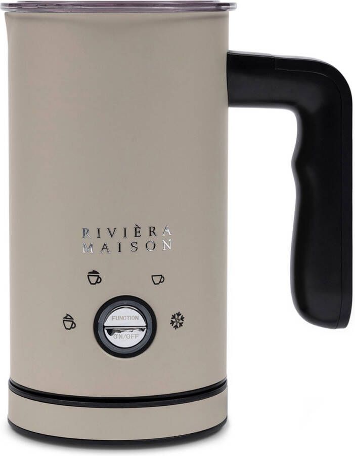 Riviera Maison Rivièra Maison Melkopschuimer Beige Classic Milk 4 Standen met Warm en Koudfunctie RVS
