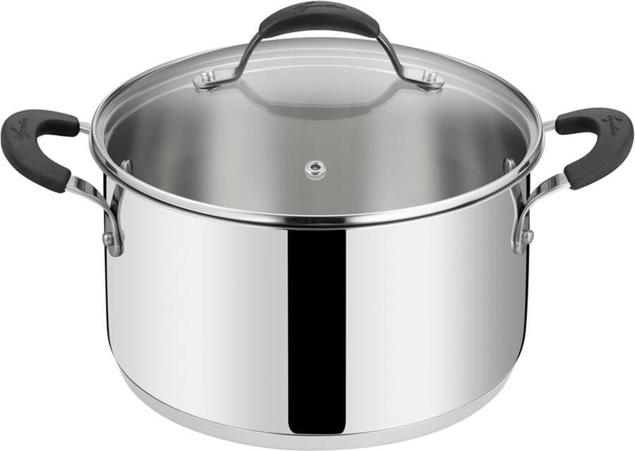 Roestvrijstalen koekenpan 24 cm Met glazen deksel