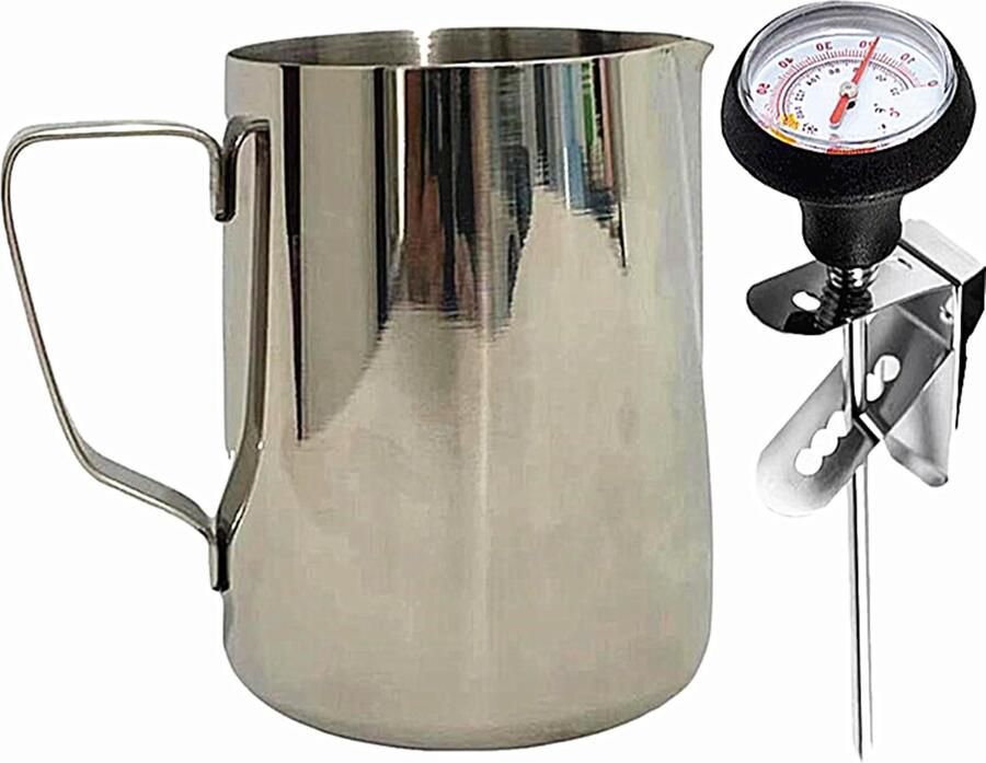 Roestvrijstalen Melkopschuimer met Thermometer voor Latte Art