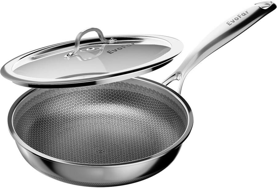 Roestvrijstalen pan 20 cm met deksel Anti-aanbaklaag