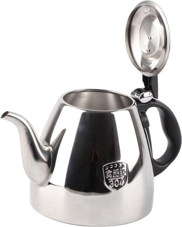 Roestvrijstalen theeketel Grote capaciteit Snelle verwarming Kookplaat Koffieketel met hittebestendig handvat voor thuiskantoor Cafe (1.2L)
