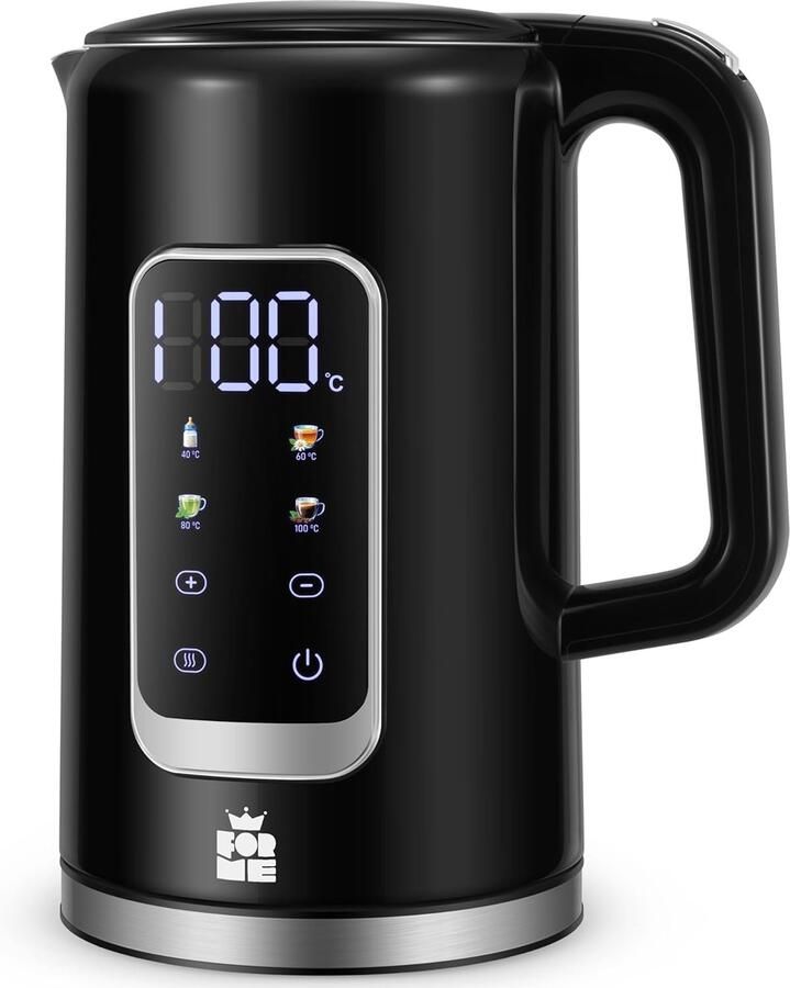 Roestvrijstalen Waterkoker 1 7 Liter Temperatuurkeuze 40-100°C Digitaal Temperatuurdisplay Warmhoudfunctie 2 Uur LED Verlichting Elektrische Waterkan