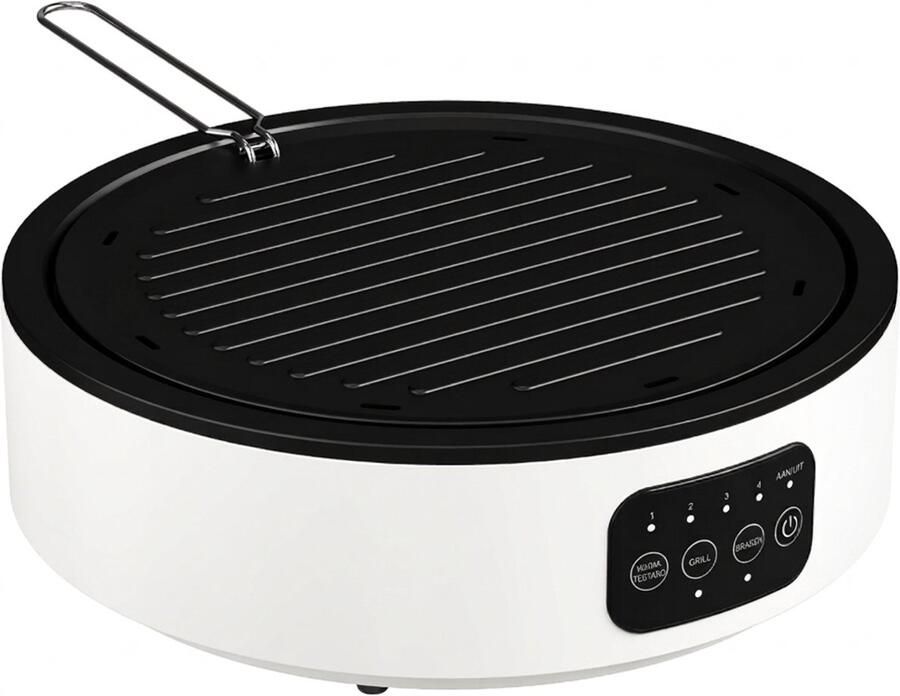 Rolipo Keramische kookplaat 2000 W 2-in-1 infrarood kookplaat en grill Touchscreen Met vetopvangbak
