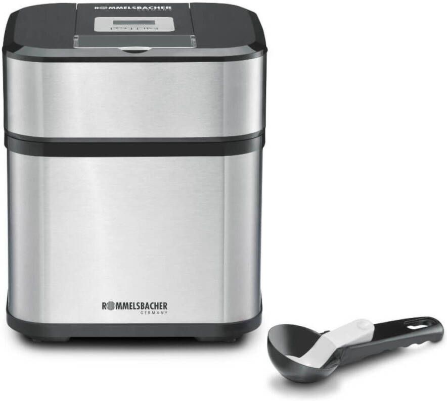 Rommelsbacher ijsmachine IM 12 – ijsmaker voor ijs sorbet en frozen yoghurt – met LCD scherm timer en uitneembare vrieskom