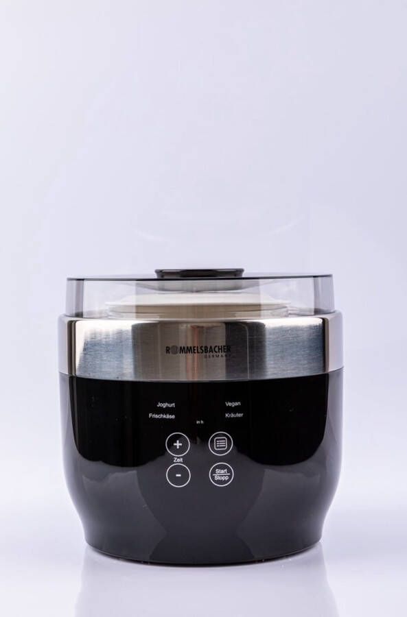Rommelsbacher Yoghurtmaker en Roomkaasmaker JG 80 – 4 programma s – Met 4 keramische potjes & 2 glazen containers – Voor yoghurt roomkaas kruidenextracten & vegan yoghurt – RVS - Foto 3
