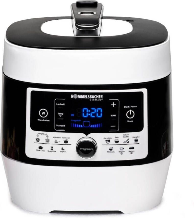 Rommelsbacher multifunctionele snelkookpan Mein Hans MD 1000 – 14 programma s – Snelkoken Rijstkoken Sauteren Stomen Slowcooking Sous-vide Bakken en braden Frituren – 6 liter - Foto 2