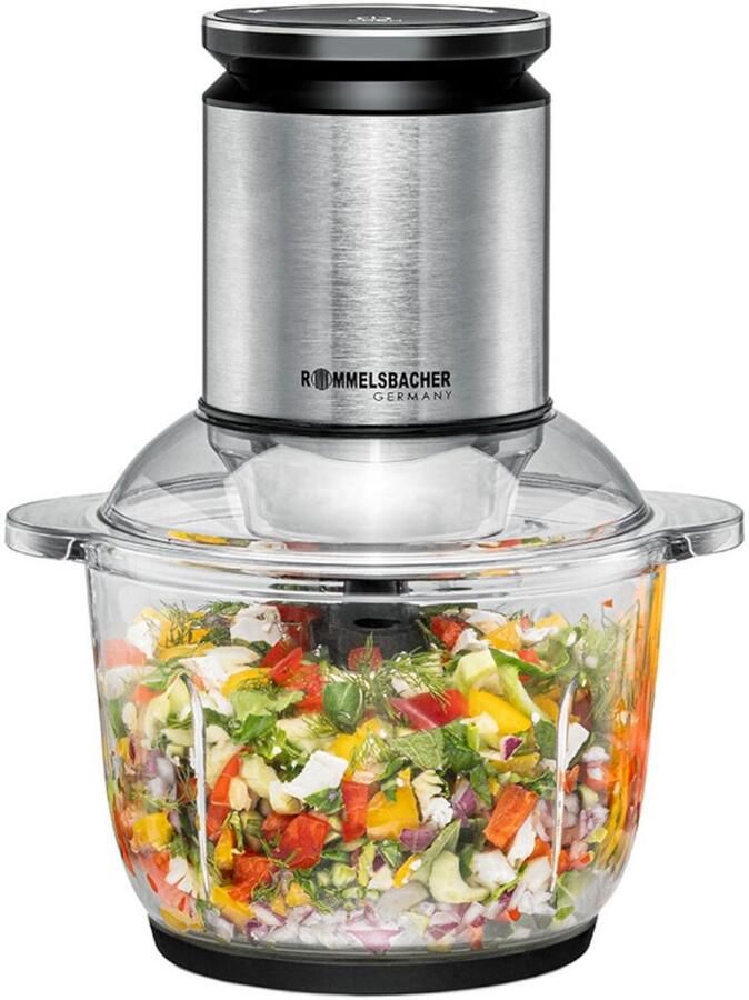 Rommelsbacher MZ 600 Multi Zerkleinerer 600W Glazen Kom 2 0L XL 22 Snelheidsstanden RVS Messen Veiligheidssysteem Vaatwasserbestendig - Foto 5