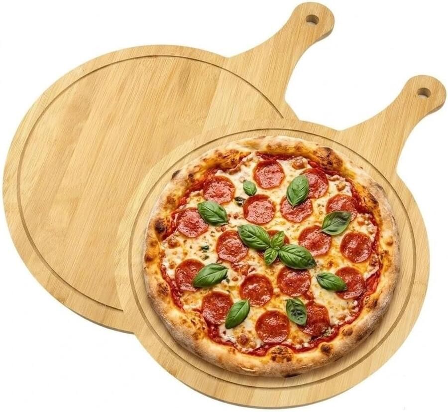 Ronde pizza schotel met handvat 30 cm set van 2 ideaal voor thuisgebruik en feesten