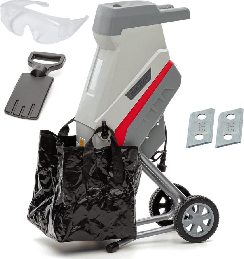 RONN Hakselaar Versnipperaar – Hakselaar Electrisch Shredder Grijs 46cm x 37cm x 91cm