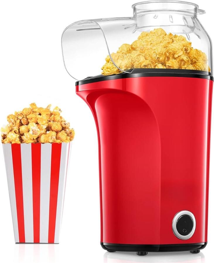 RONN Popcorn Machine Popcorn maker Popcornmais Machine Rood 23cm x 21cm x 13cm