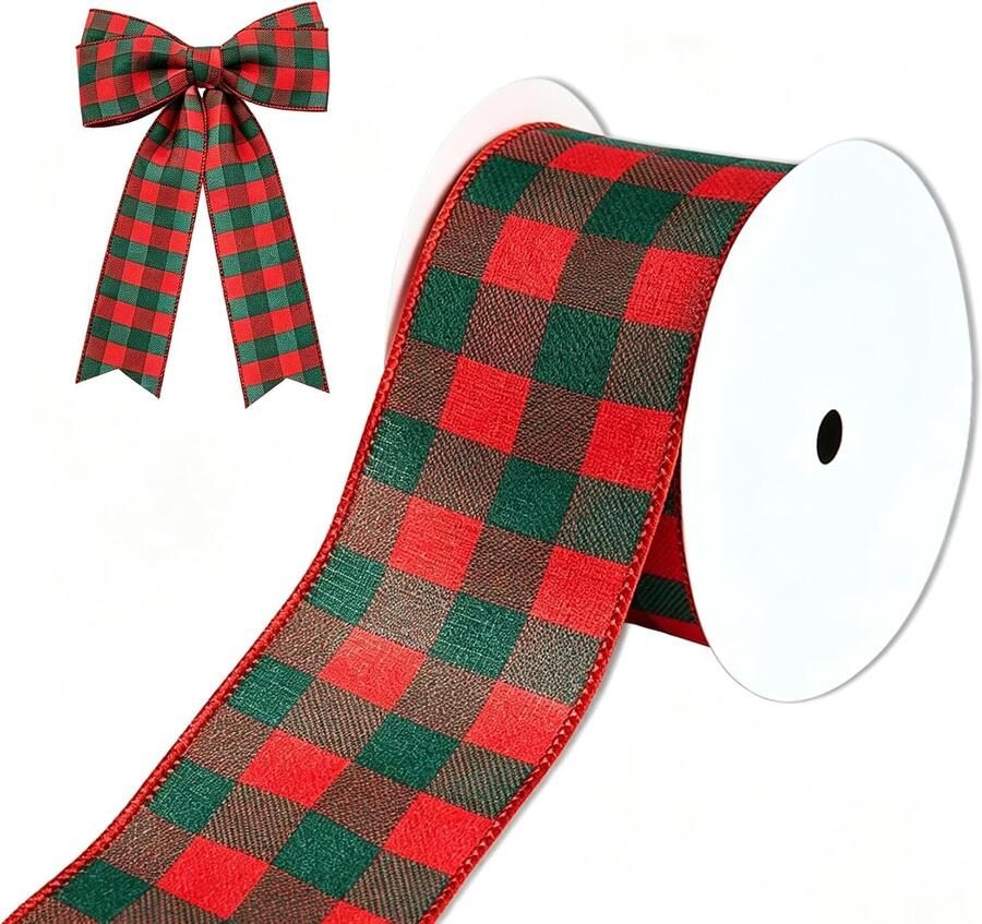 Rood groen ruitjes 63 mm x 9 m