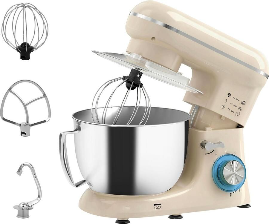 Homcom Mixerstandaard Roestvrij staal 35x22x29cm Beige