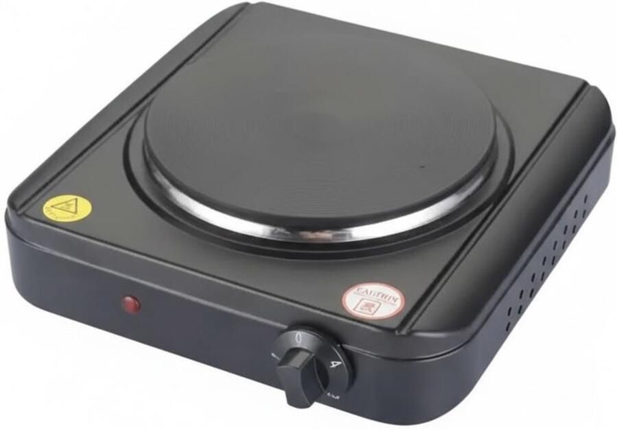 Rosberg Elektrische Kookplaat – 1500W – Enkel – Gietijzer Plaat Ø18 5 cm – Zwart