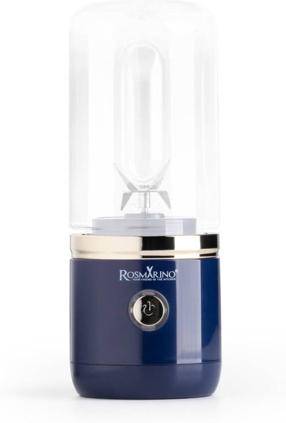 Rosmarino Portable Blender Smoothie Blender to go Smoothie blender Mini Blender Bullet blender Draadloos 400 ml 150W Blauw