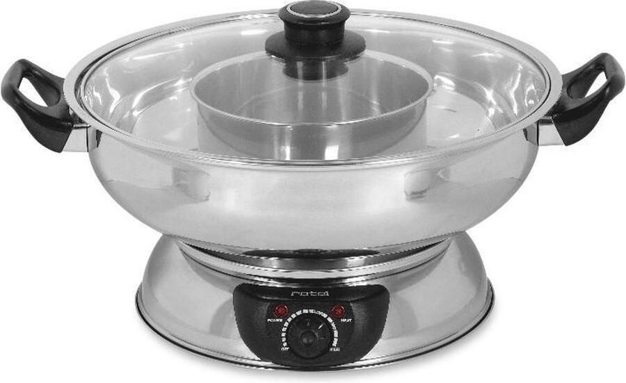 Rotel Chinese fondueset met 2 compartimenten vorken en zeefjes