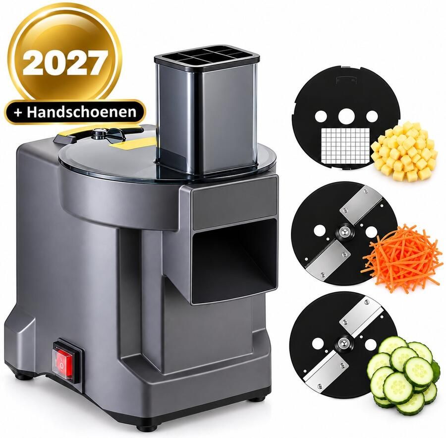 ROVONO Groentesnijmachine Elektrische Groentesnijder multifunctioneel Groenten snel hakken snijden raspen en in blokjes snijden