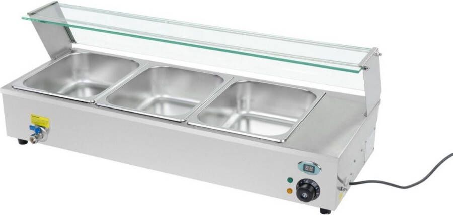 Royal Catering Bain-marie 3 x GN 1 2 aftapkraan - Foto 2