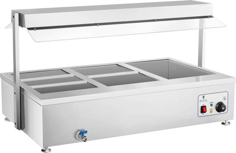 Royal Catering Bain-Marie 6 GN met vleesopzetstuk en aftapkraan - Foto 2