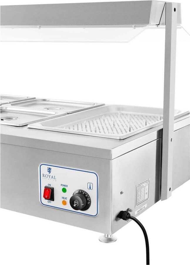 Royal Catering Bain-Marie 6 GN met vleesopzetstuk en aftapkraan - Foto 4