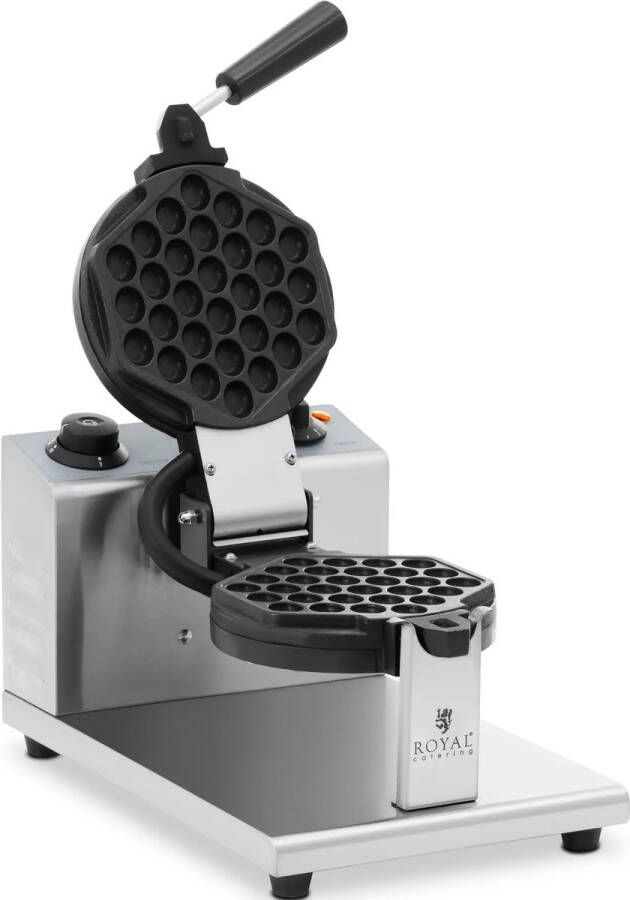 Royal Catering Bubble wafelijzer rond 1 grote wafel 1200 W - Foto 2