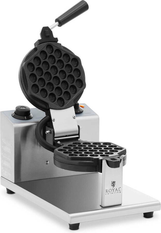 Royal Catering Bubble wafelijzer rond 1 grote wafel 1200 W
