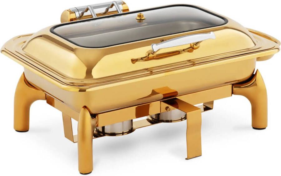 Royal Catering Chafing Dish GN 1 1 9 l 2 brandstofcontainers met kijkvenster