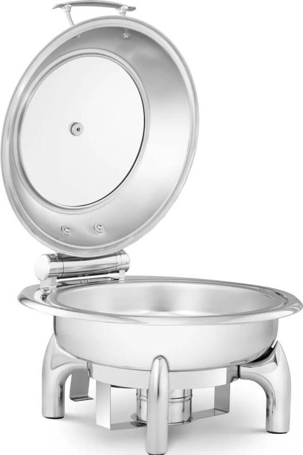 Royal Catering Chafing dish rond met kijkvenster 5.5 L 1 brandstofcel
