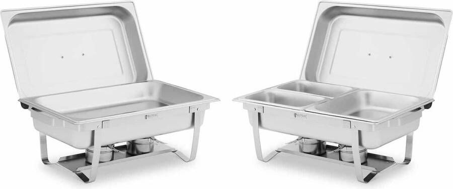 Royal Catering Chafing Dish set 2 delig 2x8 L incl. GN bak