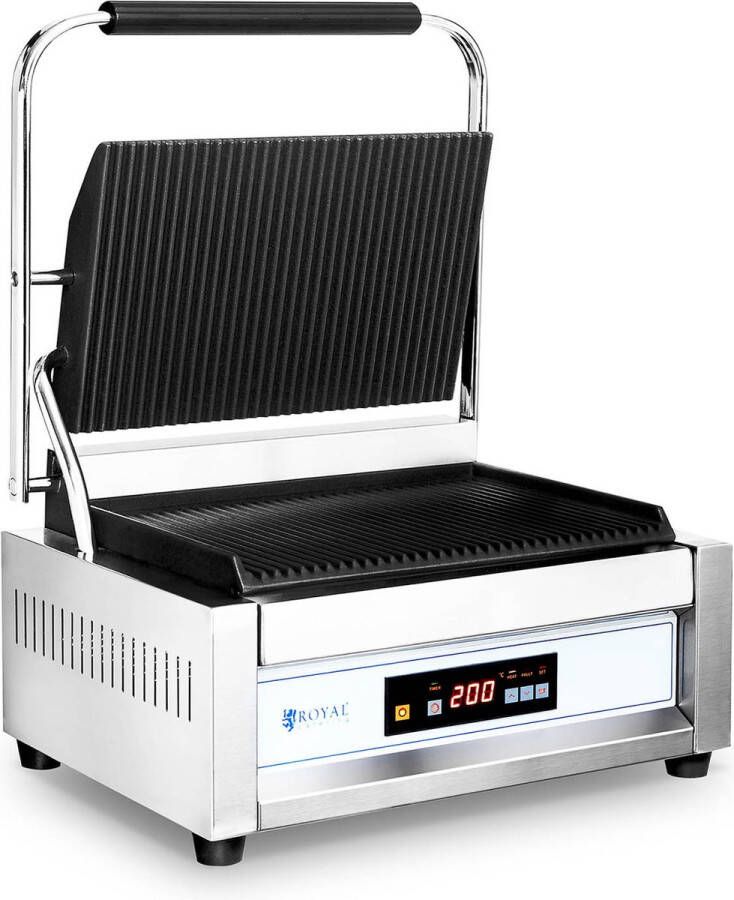 Royal Catering Contactgrill 2.200 W 10057 grote plaat gegolfd