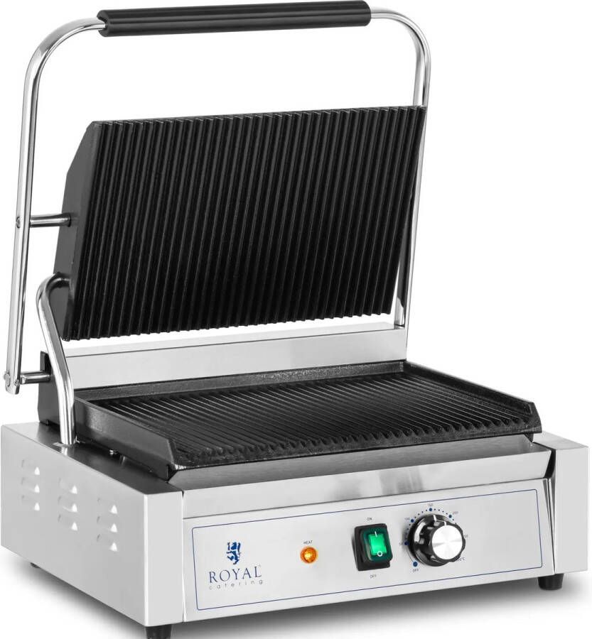 Royal Catering Contactgrill- 2.200 W geribbeld
