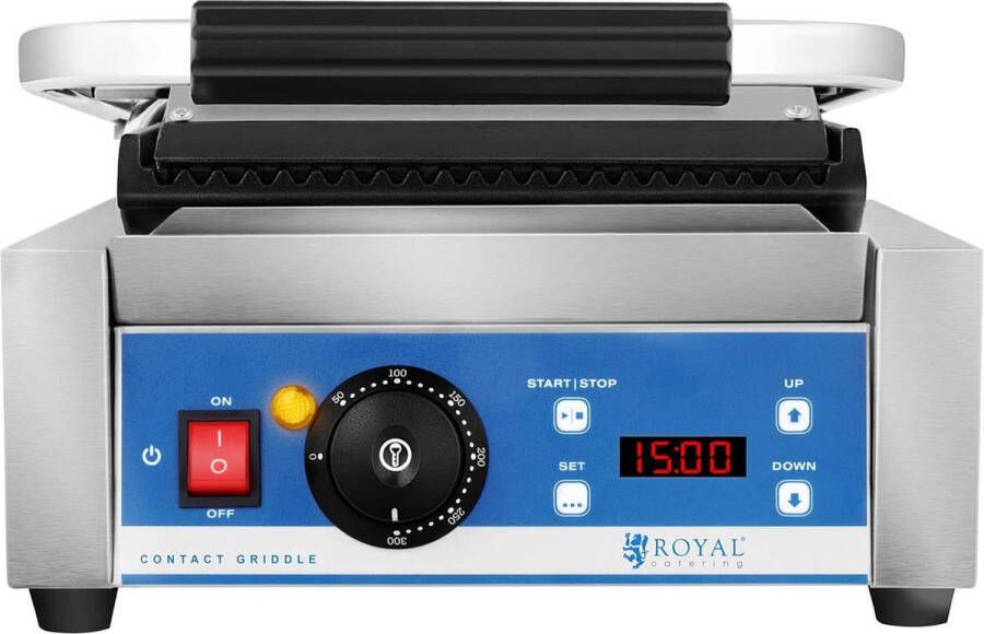 Royal Catering Contactgrill geribbeld- timer 1.800 w - Foto 2