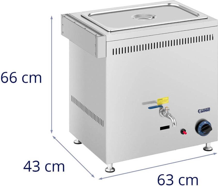 Royal Catering Gas Bain Marie 3300 W GN 1 x 1 1 0 02 bar G20 - Foto 3