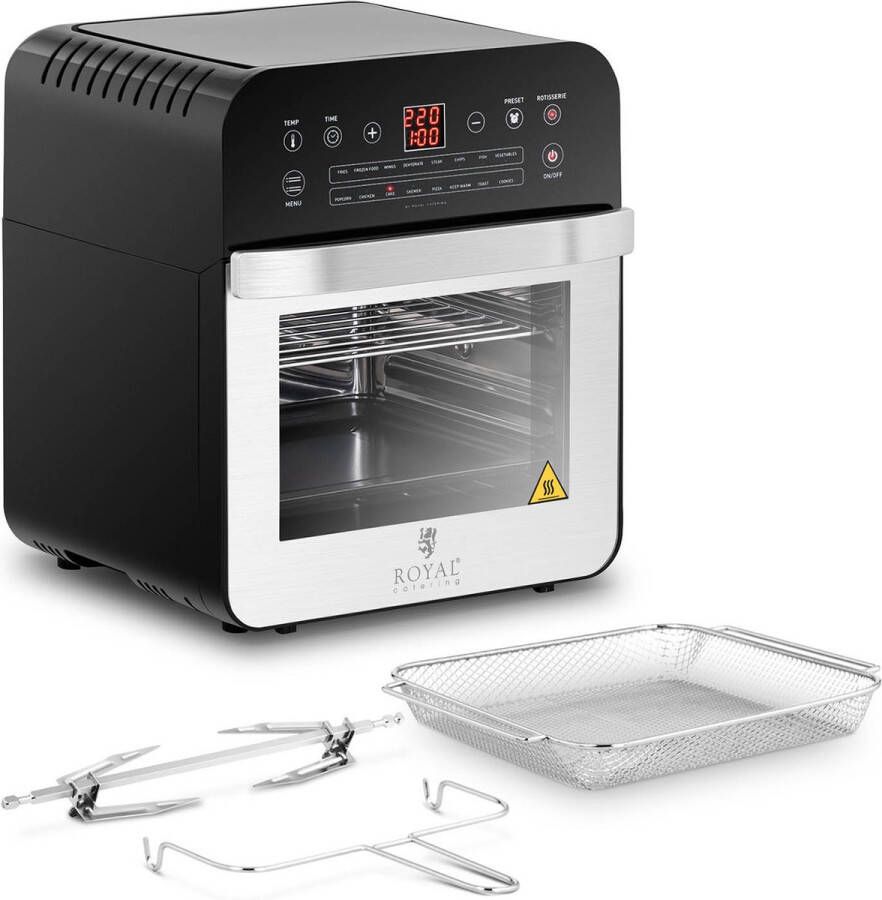 Royal Catering Convectie Oven aanrechtblad 1.600 W 13 programma's incl. ovenrek bakplaat rotisserie en lekbak