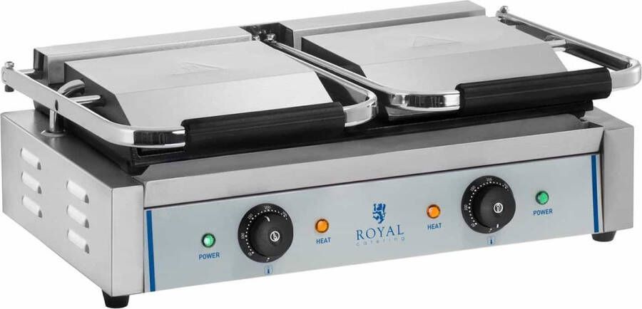 Royal Catering Dubbele contactgrill- glad 2 x 1800 W - Foto 3