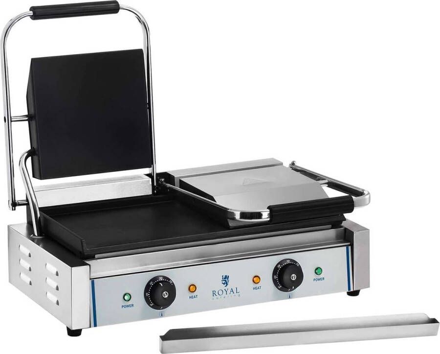 Royal Catering Dubbele contactgrill- glad 2 x 1800 W - Foto 2