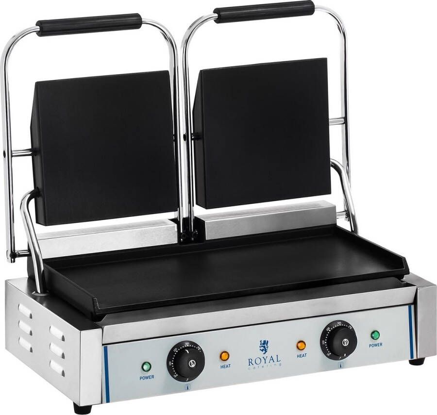 Royal Catering Dubbele contactgrill glad 2 x 1.800 W
