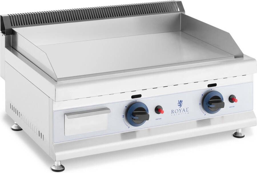 Royal Catering Dubbele gasgrill 60 x 40 cm glad 2 x 3.100 W aardgas 20 mbar