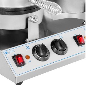 Royal Catering Dubbele wafelijzer rond- 2.600 W