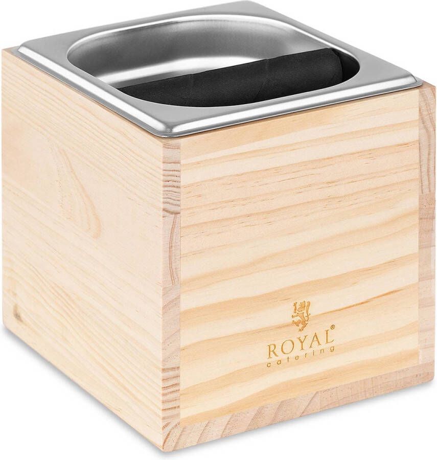 Royal Catering Espresso kraanhouder GN 1 6 2200 ml met klopstang en houten lambrisering