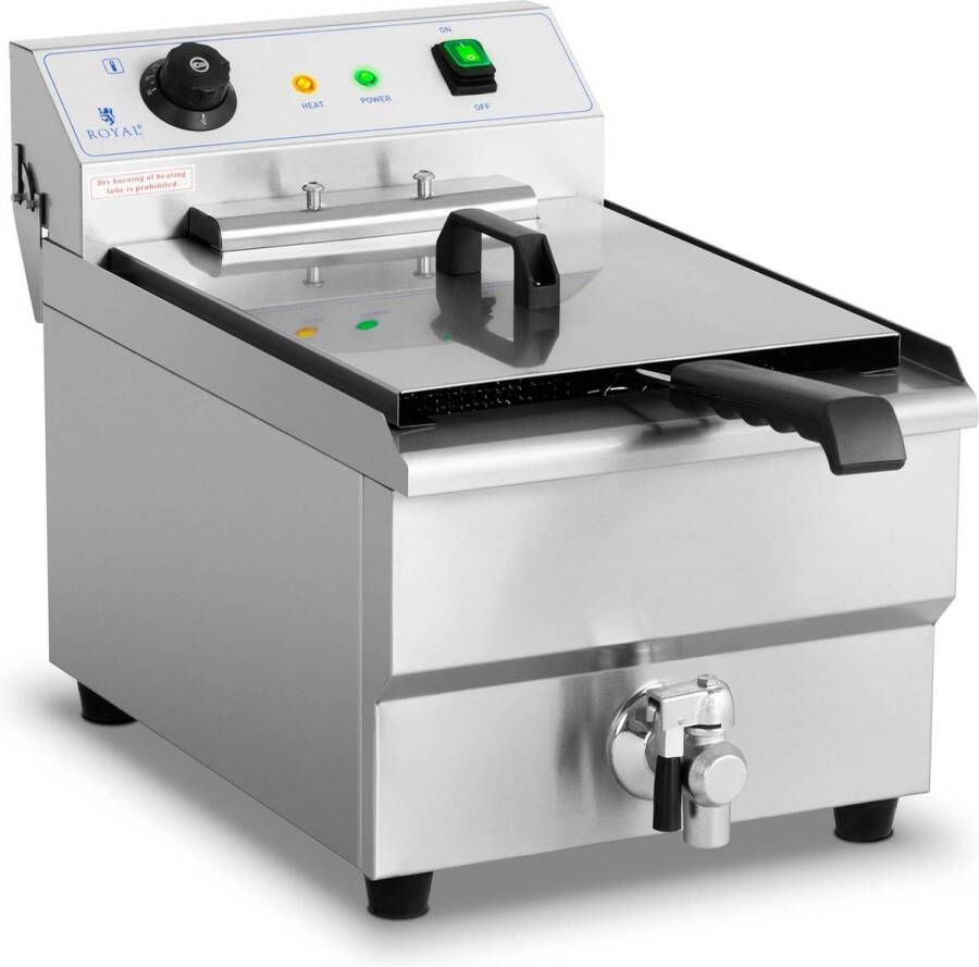 Royal Catering Elektrische friteuse 16 Liter 6.000 W aftapkraan koude zone - Foto 2