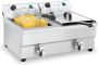 Royal Catering Dubbele elektrische friteuse 2 x 16 liter met aftapkraan - Thumbnail 1